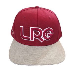 LRG Lifted Research Group Maroon Grey Wool Blend Snapback Hat‎ NWOT